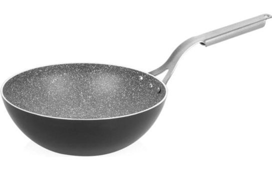 Altınbaşak Regal Çelik Saplı Alüminyum 28 cm Wok Tava Siyah
