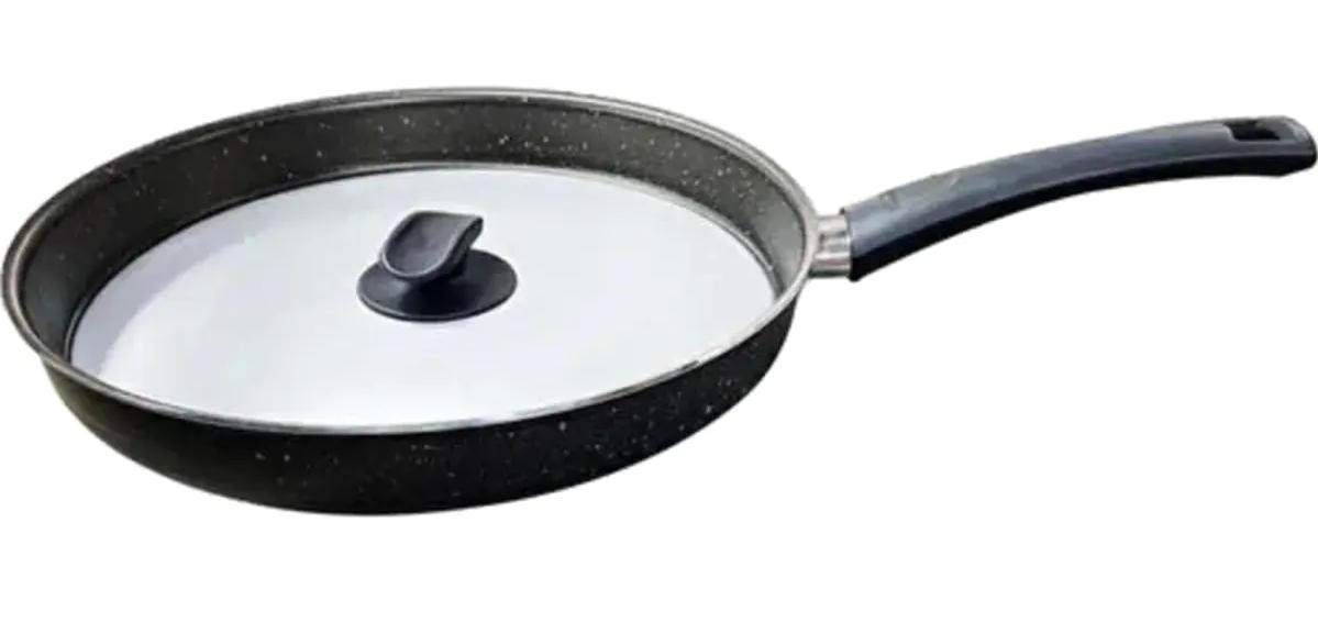 Zenlife Kapaklı Plastik Saplı Döküm 30 cm Balık Tava Siyah