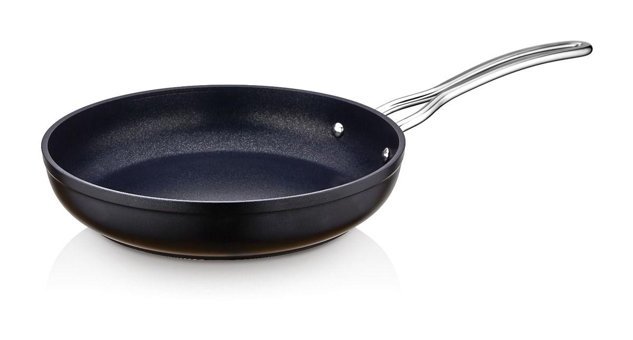 Saflon Metal Saplı Alüminyum 22 cm Düz Tava Siyah