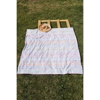 Baveno Outlet 150x150 cm Pamuklu Plaj Havlusu Mavi