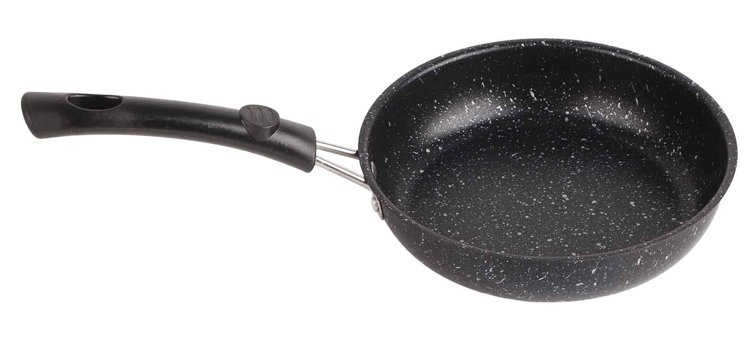 Focket Plastik Saplı Paslanmaz Çelik 18 cm Kızartma Tava Siyah
