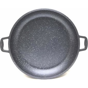 Essenso Döküm Saplı Döküm 36 cm Düz Tava Siyah
