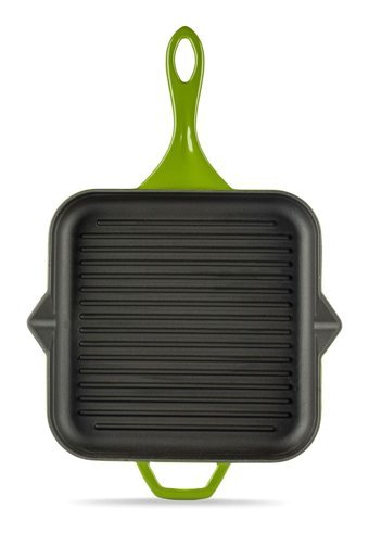 Hosse Kare Döküm Saplı Demir Döküm 28 cm Grill Tava Yeşil