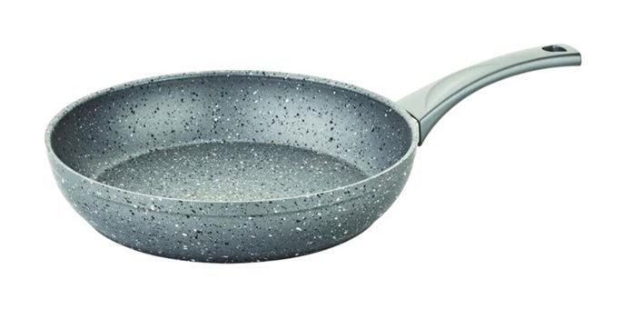 O.M.S Plastik Saplı Granit 18 cm Düz Tava Gri