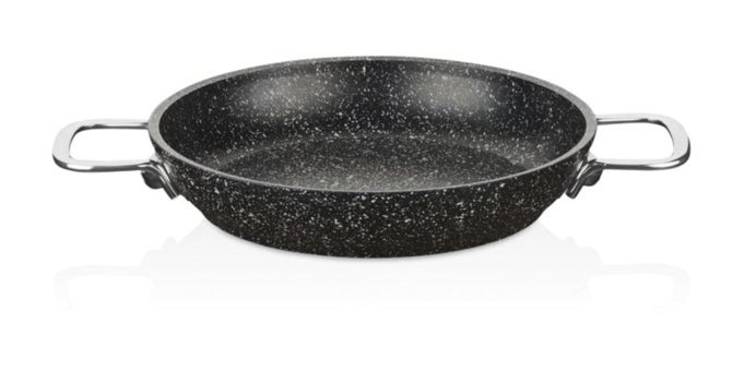 Falez Black Line BLN3012 Çelik Saplı Granit 22 cm Sahan Tava Siyah