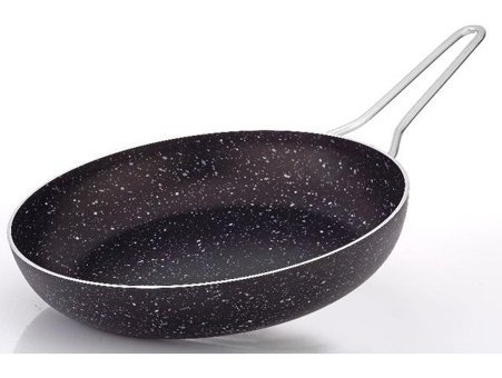 Tuna House Metal Saplı Granit 24 cm Düz Tava Siyah