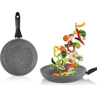 Schafer Plastik Saplı Alüminyum 30 cm Düz Tava Gri