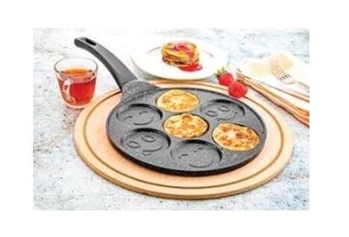 Evimsaray Plastik Saplı Granit 30 cm Pankek Tava Siyah