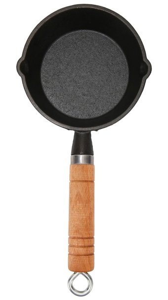 Sorandy Mini Ahşap Saplı Demir Döküm 13 cm Kızartma Tava Siyah