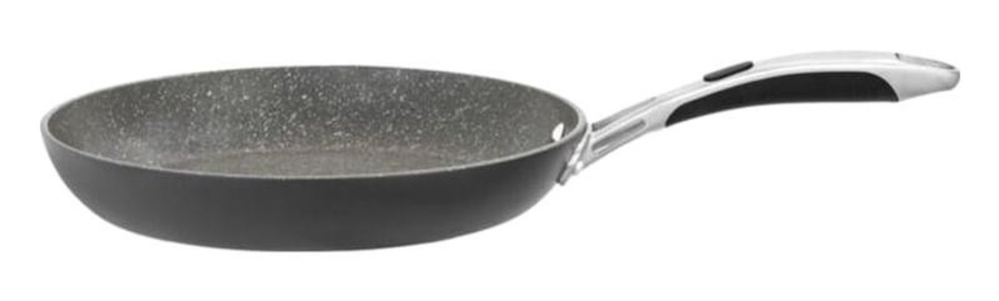 Jumbo Moment Plastik Saplı Alüminyum 24 cm Düz Tava Siyah