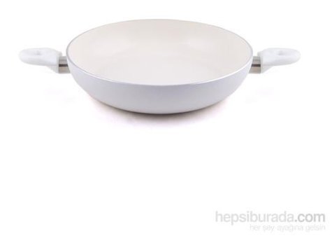 Contesse Ecotouch Torino Plastik Saplı Seramik 20 cm Sahan Tava Beyaz