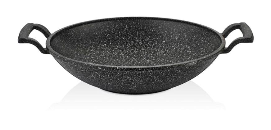 Falez Plastik Saplı Granit 30 cm Kavurma Tava Gri