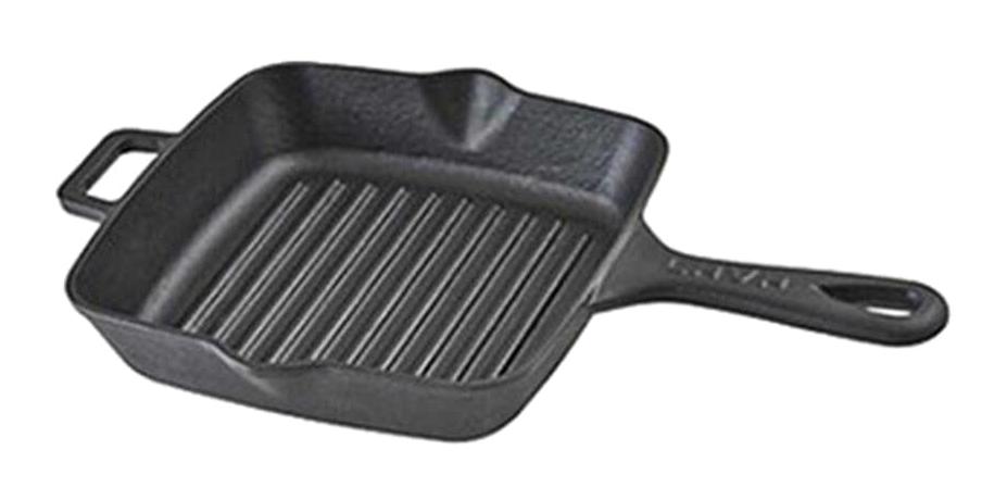 Lava Döküm Saplı Demir Döküm 20x20 cm Grill Tava Siyah
