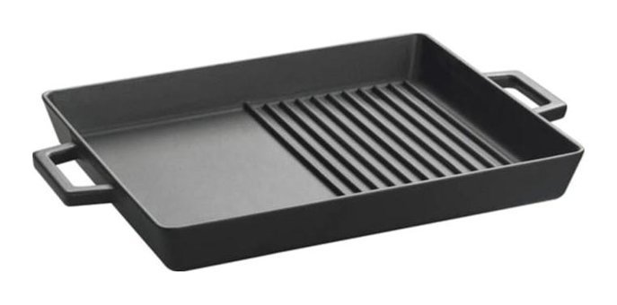 Lava Hibrit Döküm Kulplu Döküm 26x32 cm Grill Tava Siyah