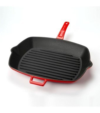 Lava Kare Döküm 26x32 cm Grill Tava Kırmızı