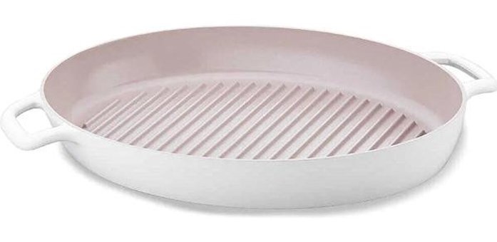 Korkmaz Gusto Seramik 35x25 cm Grill Tava Beyaz