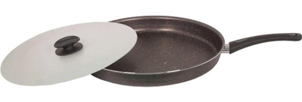 Mehtap Kapaklı Plastik Saplı Granit 34 cm Balık Tava Siyah