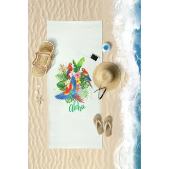 Vevien Home Parrot Flower Pamuklu Plaj Havlusu Çok Renkli
