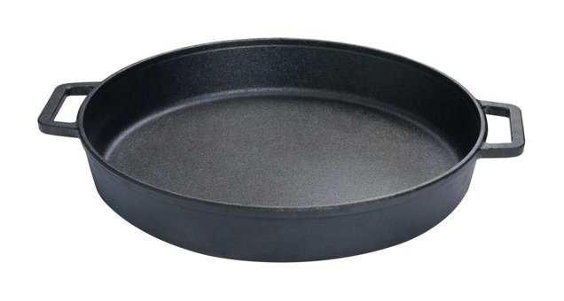 Estaş Kaplamasız Döküm Saplı Demir Döküm 32 cm Düz Tava Siyah