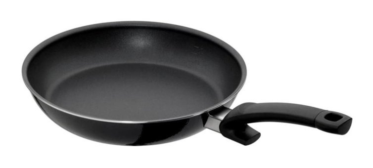 Fissler Ema X Comfort Plastik Saplı Çelik 20 cm Düz Tava Siyah
