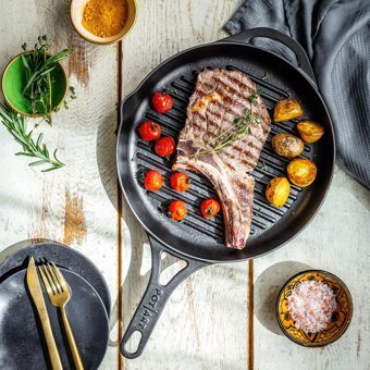Pot Art Döküm 28 cm Grill Tava Siyah