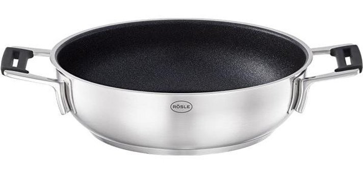 Rösle Silence Pro Pro Resist Plastik Saplı Paslanmaz Çelik 24 cm Düz Tava Gri