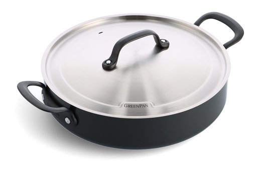 Greenpan Kapaklı Demir Saplı Seramik 30 cm Güveç Tava Siyah