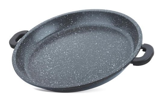 Thermoad Plastik Kulplu Granit 36 cm Gözleme Tava Gri