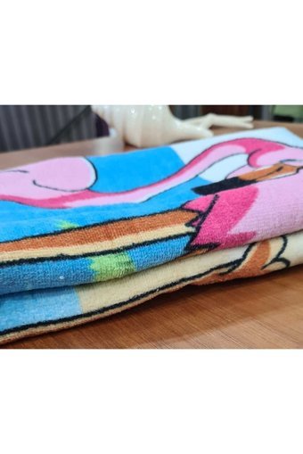 Dyf Textıle Flamingo Flamingo Pamuklu Çocuk Plaj Havlusu Çok Renkli