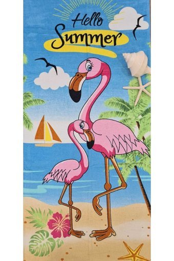 Dyf Textıle Flamingo Flamingo Pamuklu Çocuk Plaj Havlusu Çok Renkli
