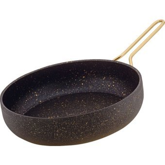 Öncü Metal Saplı Granit 30 cm Düz Tava Siyah