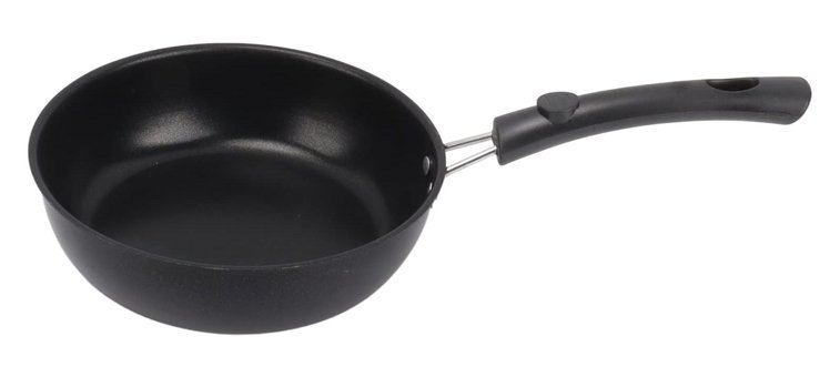 Caca Cook Plastik Saplı Paslanmaz Çelik 20 cm Kızartma Tava Siyah