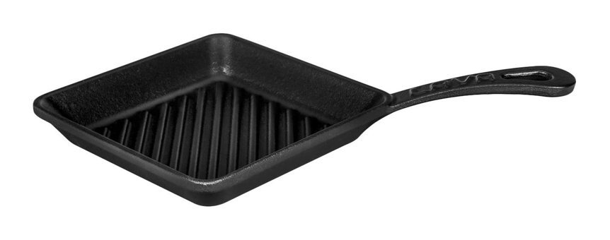 Lava Mini Kare Döküm 16 cm Grill Tava Siyah