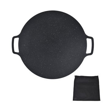 Glomora Kore Demir Saplı Metal 30 cm Krep Tava Siyah