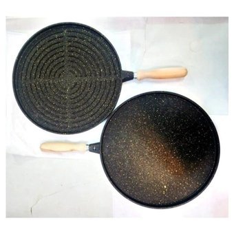 Taşhan Elart Ahşap Saplı Döküm 36 cm Gözleme Tava Siyah