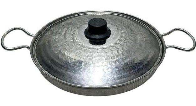 Sancak Avm Kapaklı Çelik 30 cm Saç Tava Gri
