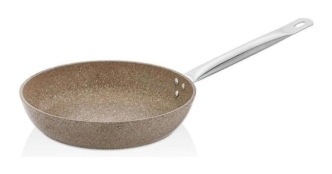 Schafer Galaxy Tech Çelik Saplı Granit 20 cm Düz Tava Krem