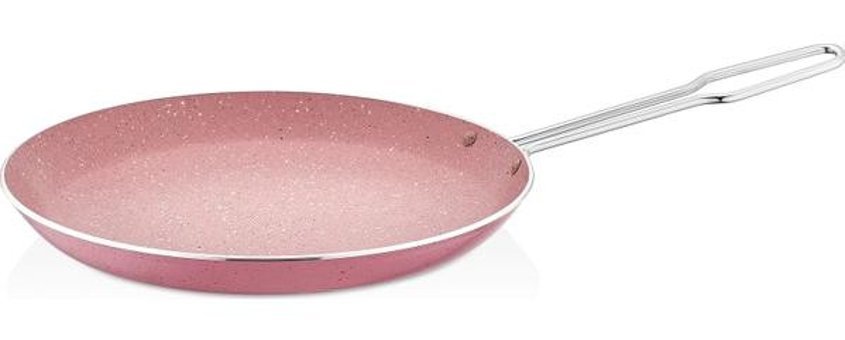 Polo Chef Elmas Metal Saplı Alüminyum 26 cm Krep Tava Pembe