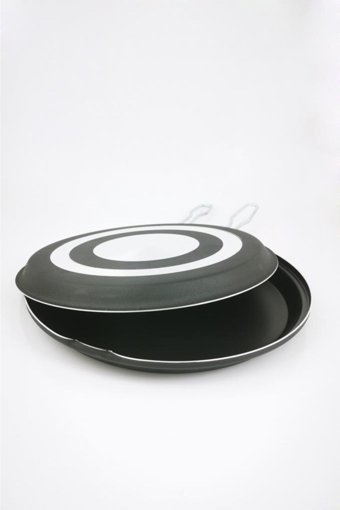Tiesa Home Çift Taraflı Teflon 32 cm Balık - Gözleme - Börek Tava Siyah