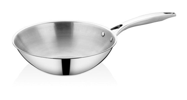 Copperson Çelik Saplı Paslanmaz Çelik 26 cm Wok Tava Gri