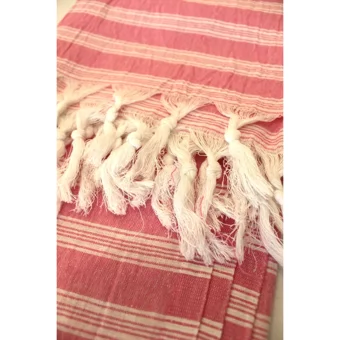 Asa Cotton Rejenere Saraylı Pamuklu Plaj Havlusu Kırmızı