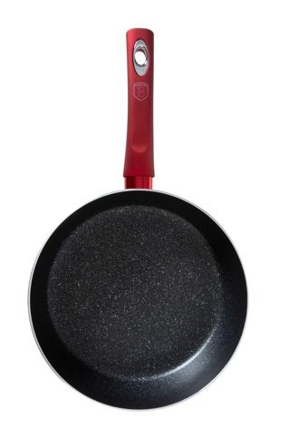 Mudo Berlinger Haus Plastik Saplı Döküm 28 cm Düz Tava Bordo