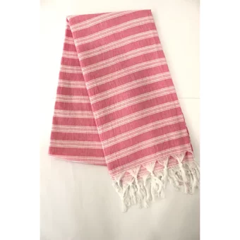 Asa Cotton Rejenere Saraylı Pamuklu Plaj Havlusu Kırmızı