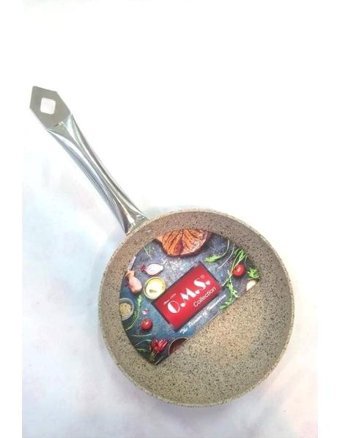 O.M.S 3207 Metal Saplı Granit 22 cm Düz Tava Bej
