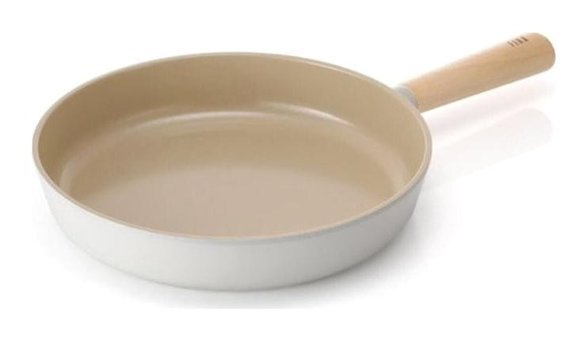 Fika Plastik Saplı Alüminyum 28 cm Düz Tava Krem