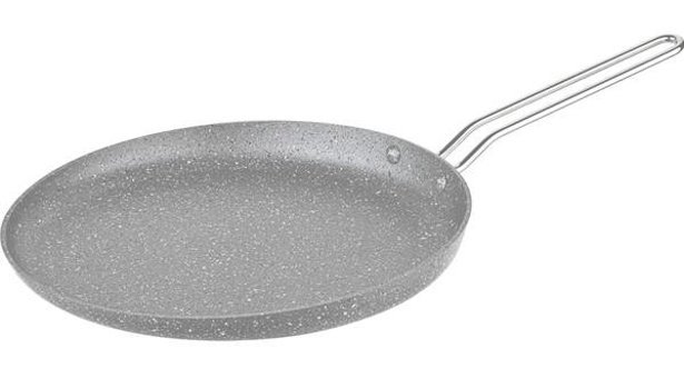 O.M.S 3234000728GRI Metal Saplı Alüminyum 28 cm Krep Tava Gri