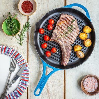 Pot Art Döküm 28 cm Grill Tava Mavi