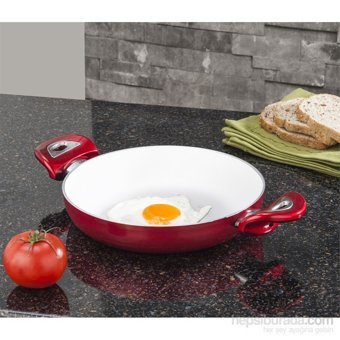 Evren 529 Plastik Saplı Alüminyum 22 cm Sahan Tava Kırmızı