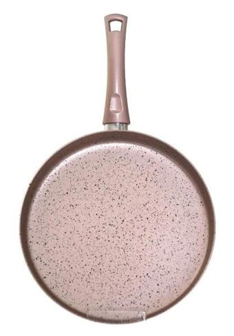 Essenso Dereceli Plastik Saplı Teflon 30 cm Krep Tava Pembe
