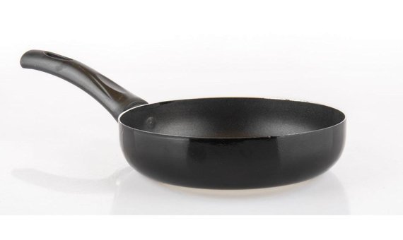 Trendlon Plastik Saplı Alüminyum 16 cm Düz Tava Siyah